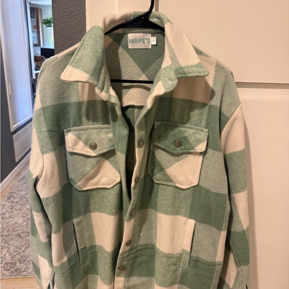 Hope's Mint and Cream Plaid Jacket